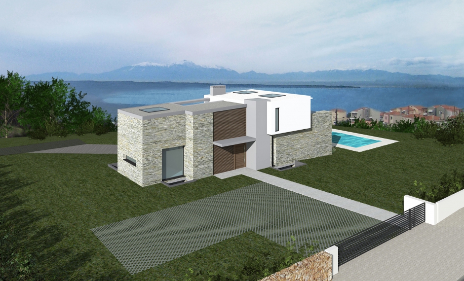 Christakis Oikonomou and Associates, family homes in Thessaloniki, Panorama, sea view